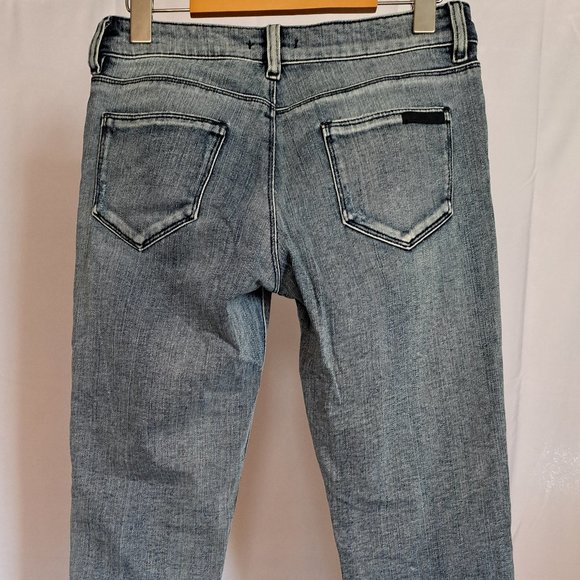 PRADA women JEAN Sz 26 (27-28W) CONTOUR FIT LOW-RISE washed blue DESIGNER LUXURY - Picture 5 of 14